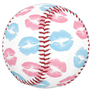 Balle De Softball Lèvres bleues et roses Motif, Baguette à lèvres, B
