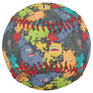 Balle De Softball Little cute funny monsters