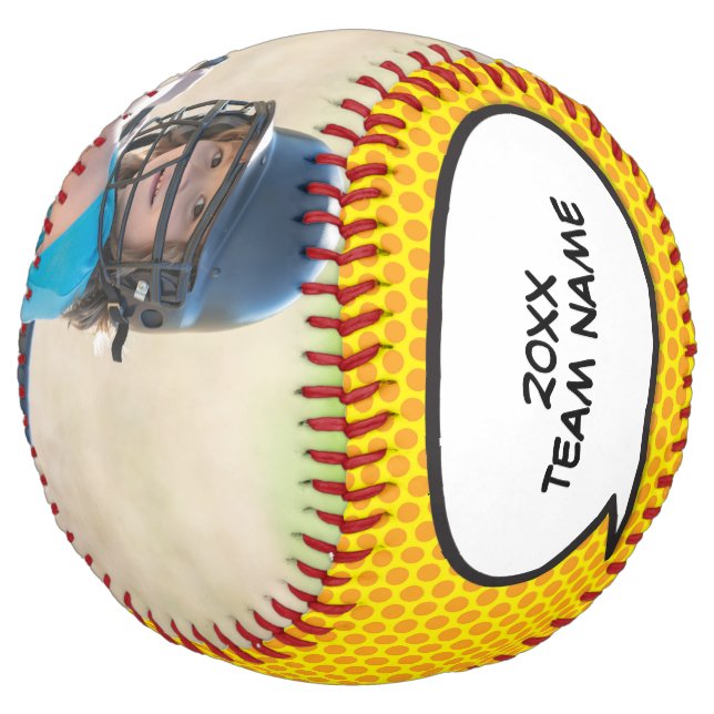 Balle De Softball Livre de bande dessinée personnalisée Discours Bub (Incliné)