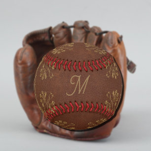 Balle De Softball Look en cuir vintage -monogrammé