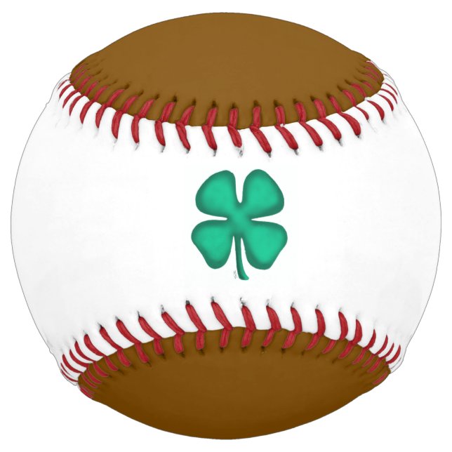 Balle De Softball Lucky 4 Leaf irlandais Clover brun blanc softball (Devant)