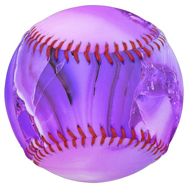Balle De Softball Marbre violet exotique (Devant)