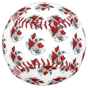Balle De Softball Mechanical Crescent with Red Roses