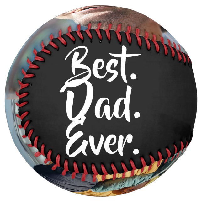 Balle De Softball Meilleur Papa Jamais, Photo personnalisée, Cadeau  (Devant gauche)