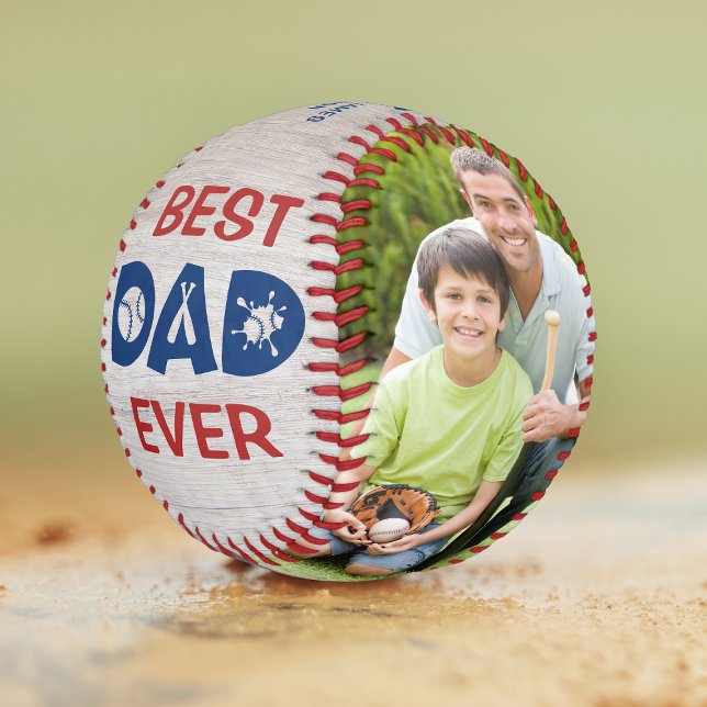 Balle De Softball Meilleur Papa Jamais Russe Softball Nom photo Pers (Créateur téléchargé)