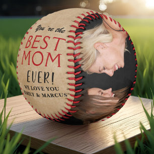 Balle De Softball Meilleure Maman Rustique Collage Photo Fête des Mè