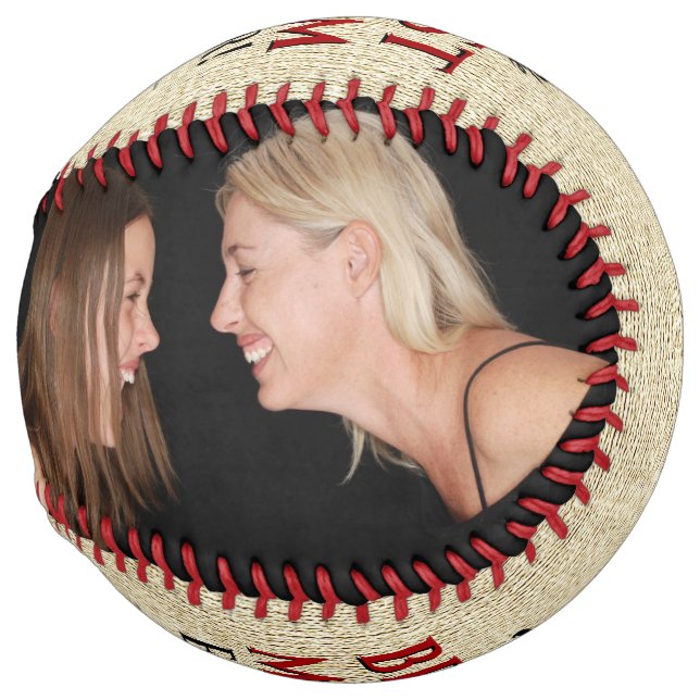 Balle De Softball Meilleure maman rustique jamais Deux photos en col (Dos gauche)