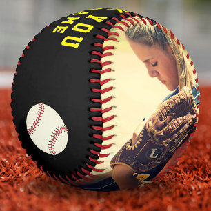 Balle De Softball Merci Coach Black Nom de l'équipe Numéro Photo Sof