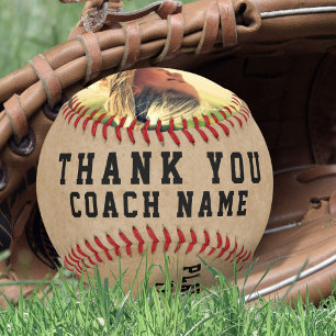 Balle De Softball Merci Coach Nom de l'équipe Numéro de joueur Photo