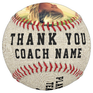Balle De Softball Merci Coach Rustic Nom de l'équipe Photo