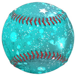 Balle De Softball Mint Turquoise Foil Background