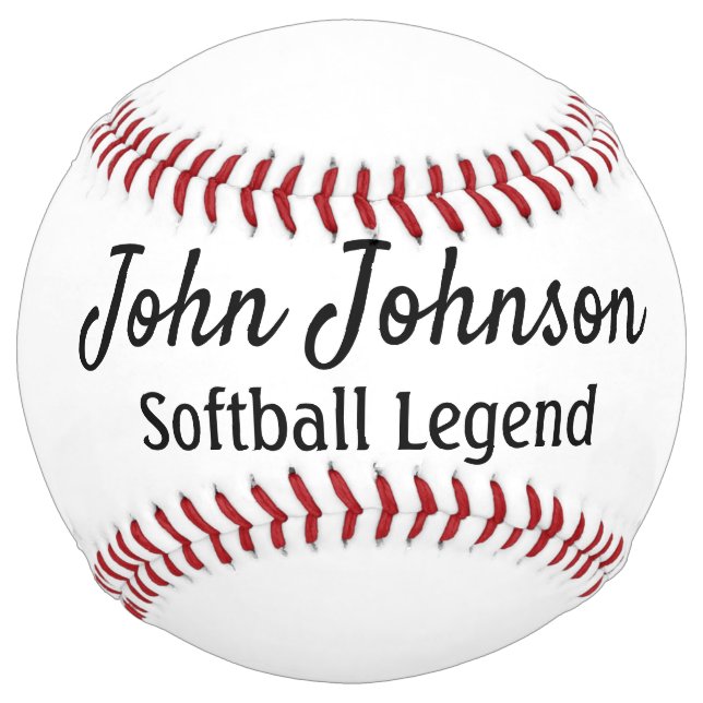 Balle De Softball Modèle de softball, insérez votre propre texte (Devant)