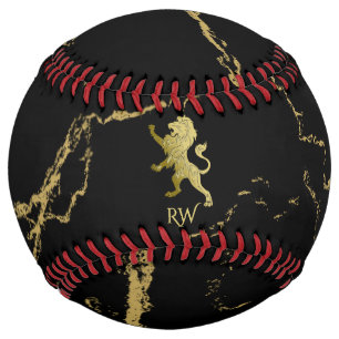 Balle De Softball Monogramme Golden Royal Lion