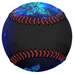 Balle De Softball Morpho Butterfly in the Dark Background
