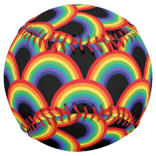 Balle De Softball Motif arc-en-ciel coloré