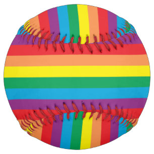 Balle De Softball Motif arc-en-ciel simple