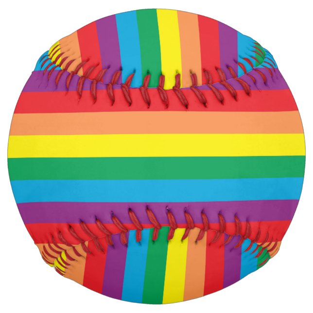Balle De Softball Motif arc-en-ciel simple (Devant)