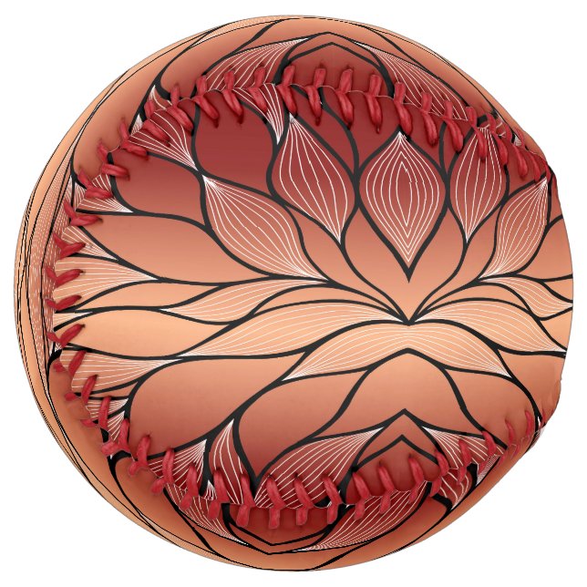 Balle De Softball Motif de congé de bronze de cuivre rustique (Devant gauche)