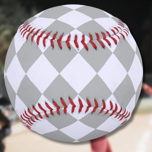 Balle De Softball Motif diamant en gris et lavande