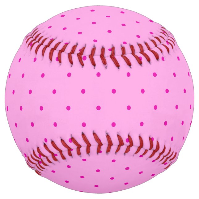 Balle De Softball Motif Pois minuscule rose sur rose clair (Dos)
