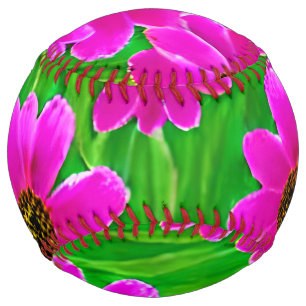 Balle De Softball Motif vert et rose vif
