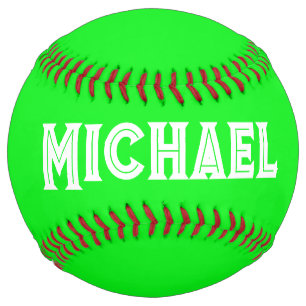 Balle De Softball Neon Green Elegant Nom Couleur clair clair