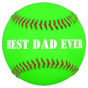 Balle De Softball Neon Green Elegant Nom Couleur Papa Bright