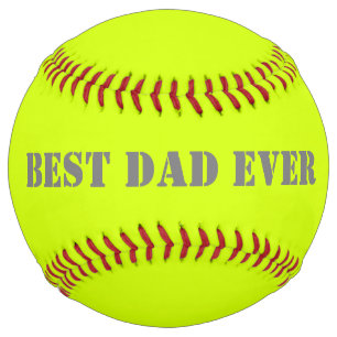 Balle De Softball Neon Jaune Elegant Nom Couleur Papa Bright