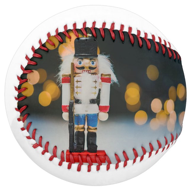 Balle De Softball Noël SlipperyJoe nutcracker figurine ornement (Devant gauche)