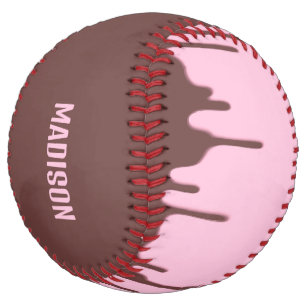 Balle De Softball Nom personnalisé Déchets de chocolat