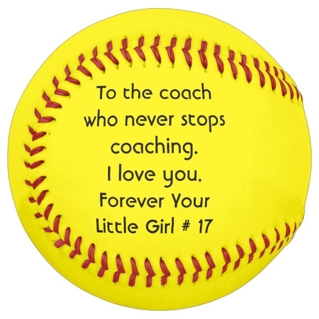 Balle De Softball Numéro personnalisé Cadeau de l'entraîneur de soft (Devant gauche)