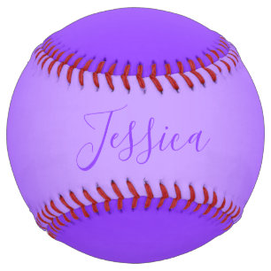 Balle De Softball Ombre violet violet et texte modifiable