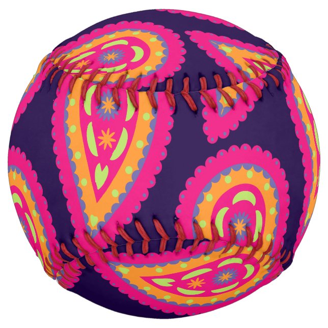 Balle De Softball Paisley coloré (Devant)
