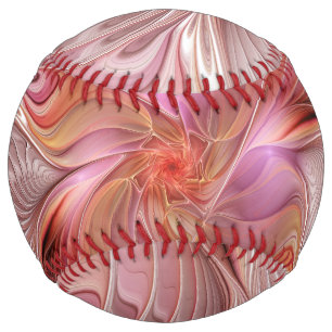 Balle De Softball Papillon Abstrait coloré Imaginaire Fractal Art