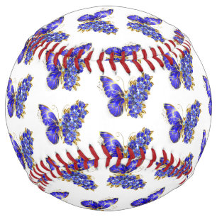 Balle De Softball Papillon saphir à fleurs