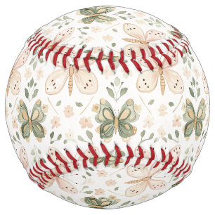 Balle De Softball Papillons roses verts