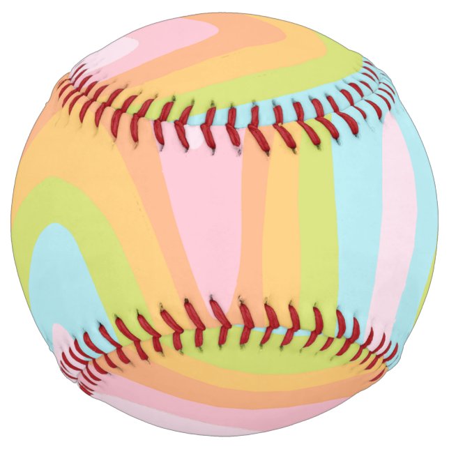 Balle De Softball Pâque arc-en-ciel pastel (Devant)
