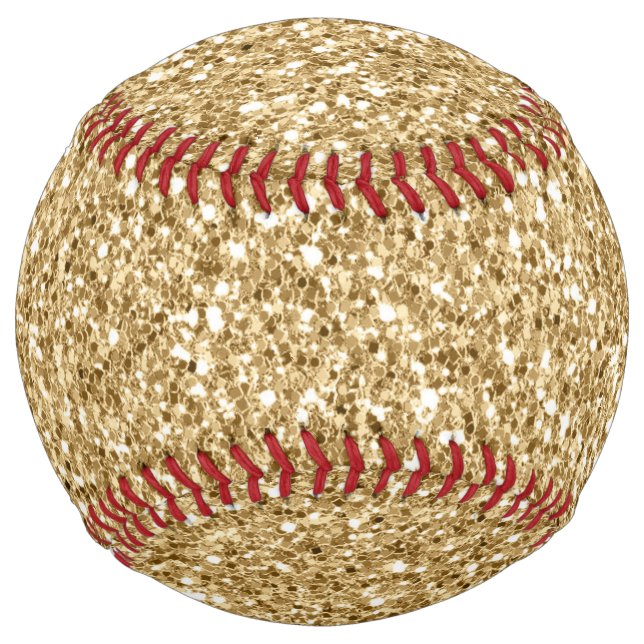 Balle De Softball Parties scintillant d'or (Devant)
