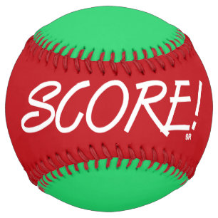 Balle De Softball Partition rouge et vert softball