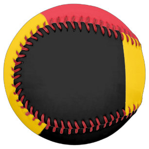 Balle De Softball Patriotic Softball with flag of Belgium