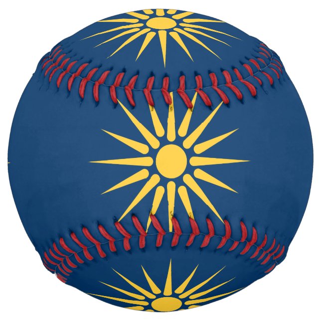 Balle De Softball Patriotic Softball with flag of Macedonia, Greece (Devant)