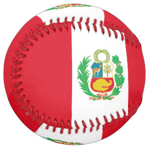 Balle De Softball Patriotic Softball with flag of Peru