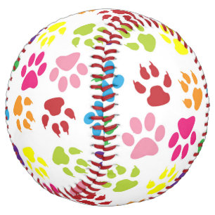 Balle De Softball Paws Colorés, Paws Chiens, Paws Chat