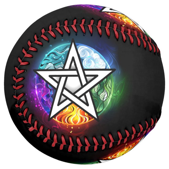 Balle De Softball pentagramme du Wiccan (Devant gauche)