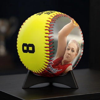 Balle De Softball Photo PERSONNALISÉE, nom du joueur, équipe, positi