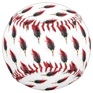 Balle De Softball Plume rouge avec pointe en or