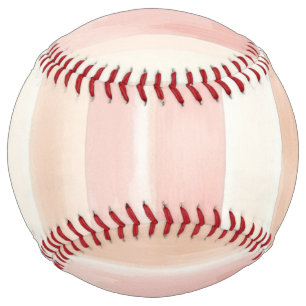 Balle De Softball Rayures roses ivoire crème