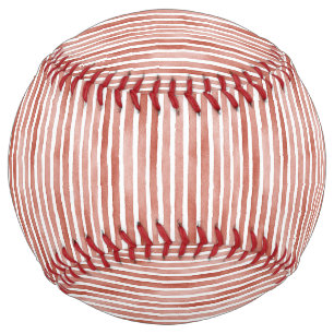 Balle De Softball Rayures Rouges Blanches