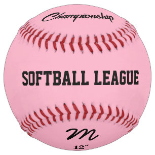 Balle De Softball Rose Clair Personnalisé