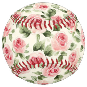 Balle De Softball Roses Florales Rose Saumon Jolies